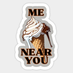 Melting Ice Cream Cone for Valentine's Day Sticker